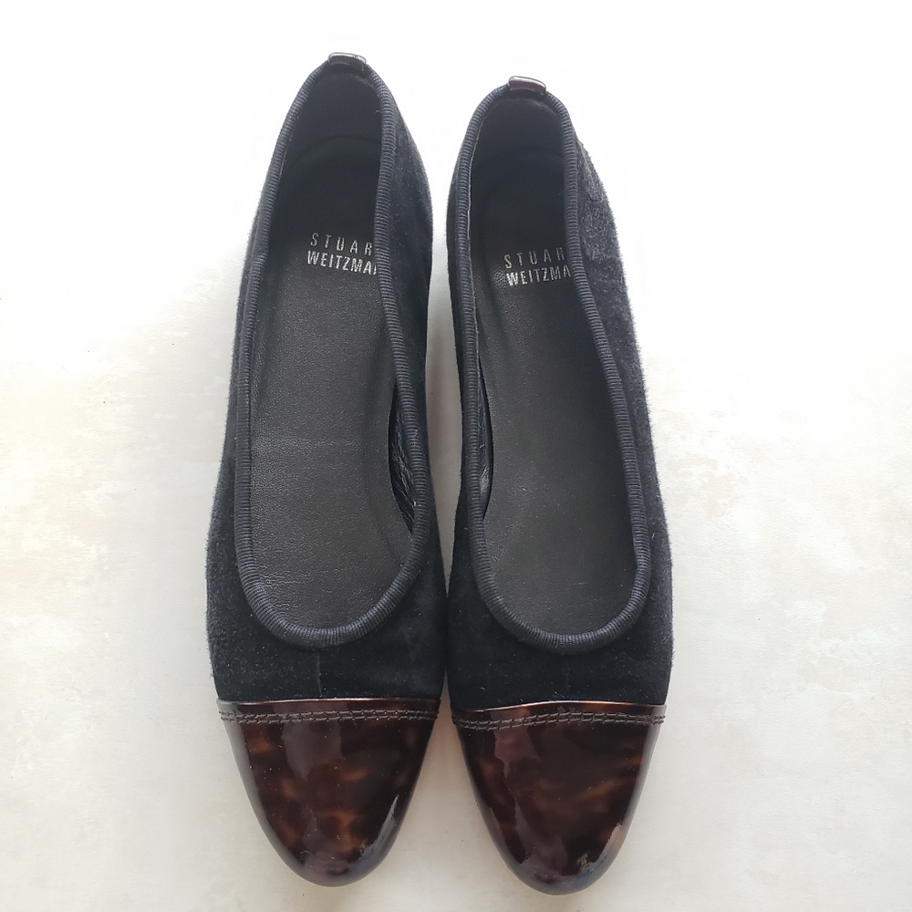 Stuart Weitzman | Black Animal Print Flats Shoes 7
